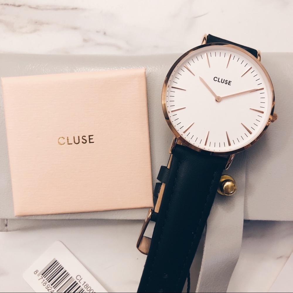 CLUSE Rose Gold and Black Band Watch NWT ✨